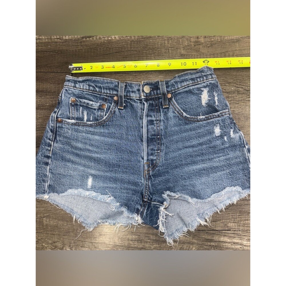 Levi’s Premium 501 Button Fly Distressed Cutoff Denim Shorts